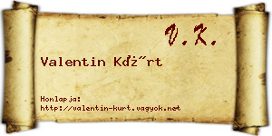 Valentin Kürt névjegykártya